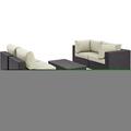 Modway Furniture Convene Outdoor Patio Sectional Set, Espresso Beige, 5Pk EEI-2163-EXP-BEI-SET